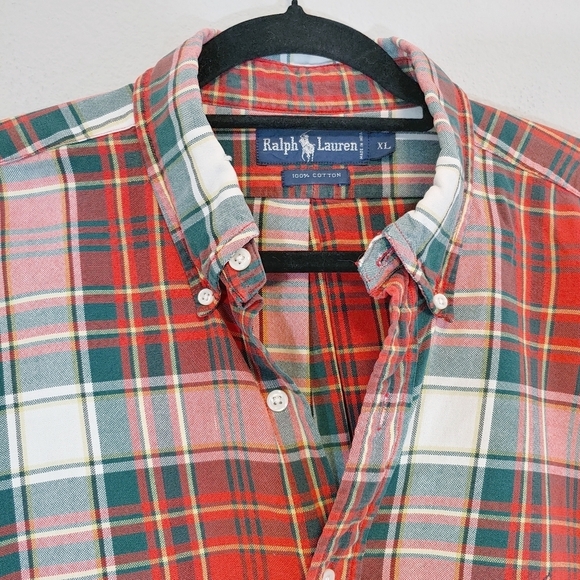 Ralph Lauren Men's Button Down Long Sleeves Plaid Shirt Sz XL Festive Comfy Cozy - Picture 6 of 11